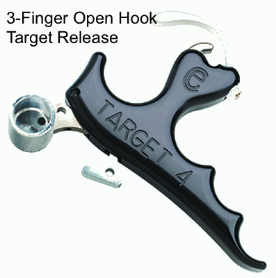 Three finger open hook release