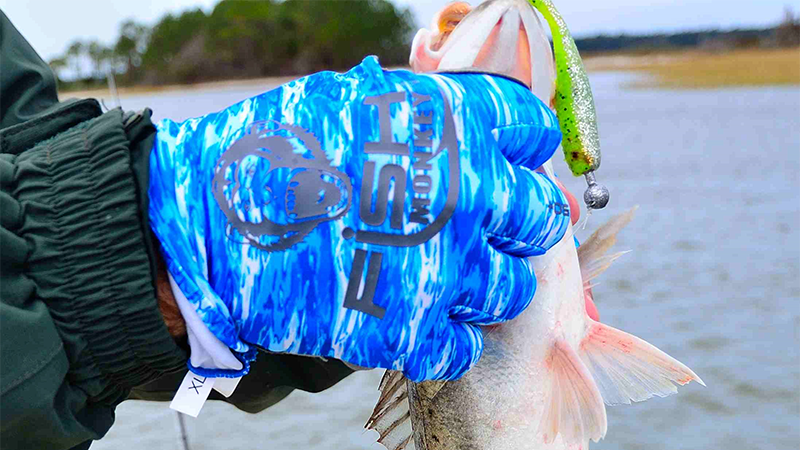 Fish Monkey Full Finger Guide Glove - Fall Water Camo