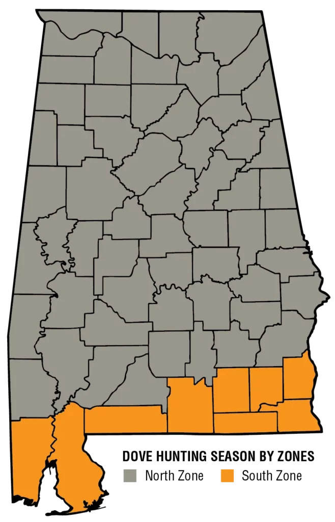Alabama Map (Dove Season Zones) 2024