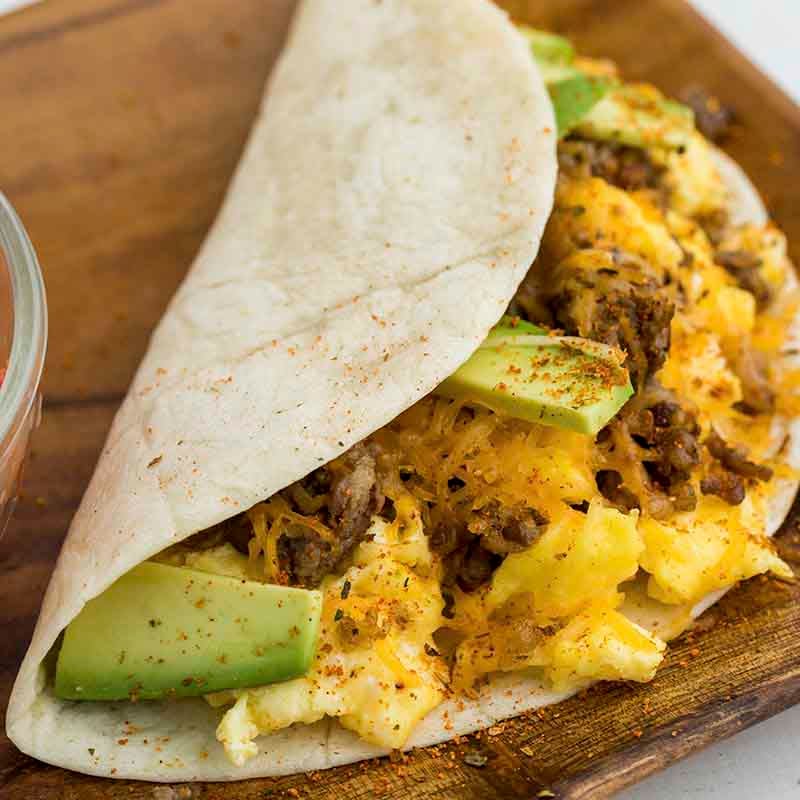 Bell Pepper Salsa Sausage and Egg Taco