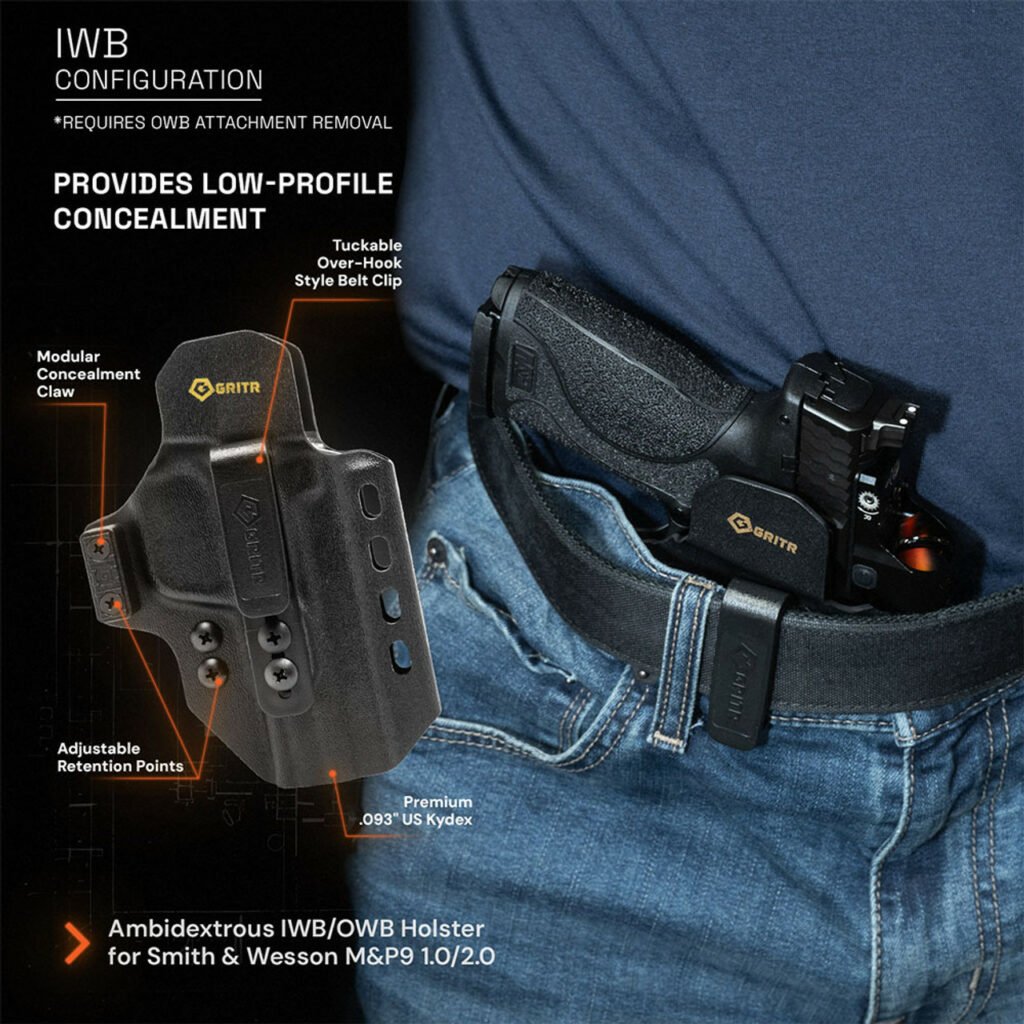 gritr omni holster features in iwb configuration