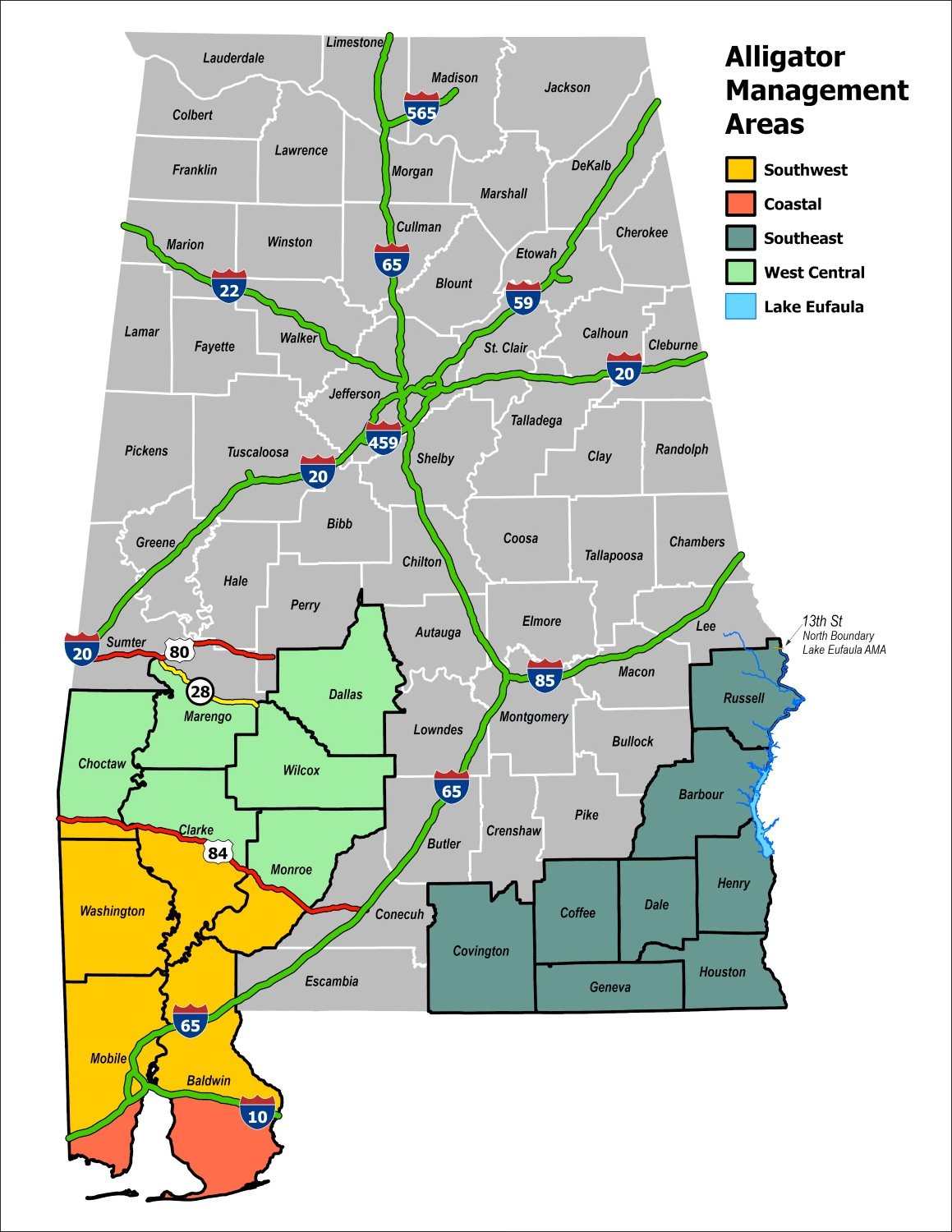 Alligator Management Areas Alabama 25-26